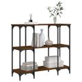 vidaXL Konzolový stolík hnedý dub 102x35x90 cm kompozitné drevo