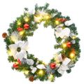 vidaXL Vianočný veniec s LED svetlami zelený 60 cm PVC