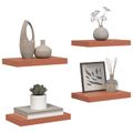 vidaXL Stenná polica Nástenná montáž 4 ks Červená 40 x 23,5 x 3,8 cm