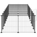 vidaXL 36-panelová klietka pre domáce zvieratá čierna 280x70x35 cm oceľ