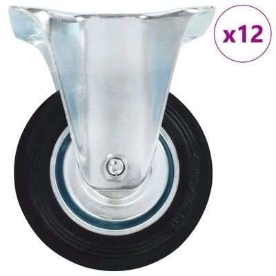 vidaXL Pevné kolieska 12 ks, 100 mm