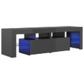 vidaXL TV skrinka s LED svetlami, lesklá sivá 140x36,5x40 cm