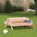 vidaXL Piknikový stôl s pieskoviskom pre deti, masívna duglaska