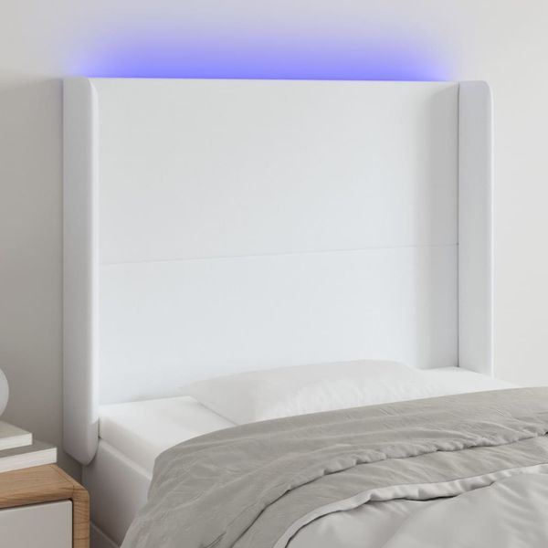 VidaXL Čelo postele biele 83x16x118/128 cm umelá koža