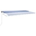vidaXL Ručne zaťahovacia markíza s LED 600x300 cm modrá a biela