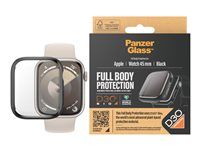 PanzerGlass ochranný kryt Apple Watch 9/8/7 45mm s D3O technológiou - čierny rámik