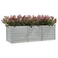 vidaXL Vyvýšený záhradný záhon 240x80x77cm pozinkovaná oceľ strieborný