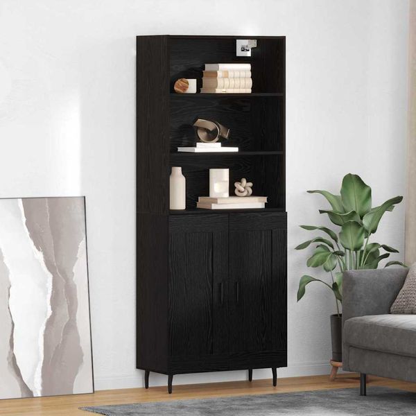 vidaXL Highboard Čierny dub 69,5 x 34 x 180 cm