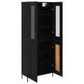 vidaXL Highboard Čierny dub 69,5 x 34 x 180 cm Kompozitné drevo