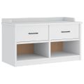 vidaXL Lavica do predsiene SANDNES biela 87x40x50 cm borovicový masív