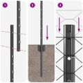 vidaXL Hexagonálny plot s stĺpom 100 x 1 m PVC potiahnutá oceľ Sivá