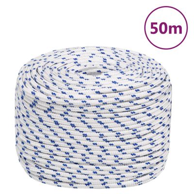 vidaXL Lodné lano biele 6 mm 50 m polypropylén