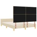 vidaXL Rám postele s čelnou doskou Krémová 160 x 200 cm látka