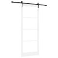 vidaXL Posuvné dvere 93 x 232 cm Masívne borovicové drevo a sklo Biela