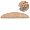 vidaXL Schodové rohože 15 ks 65x21x4 cm zlaté polkruhové veľké