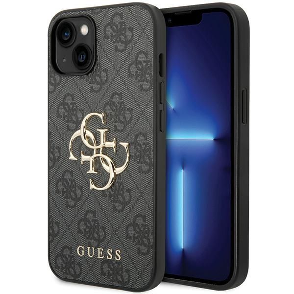 Puzdro Guess pre iPhone 15 6,1" GUHCP15S4GMGGR sivé HC PU koža 4G Metal Logo