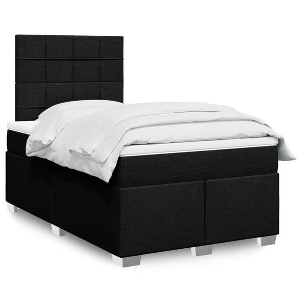 vidaXL Boxspring posteľ s matracom čierny 120x200 cm látka