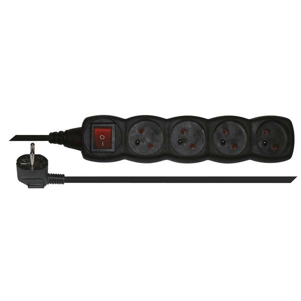 Prodlužovací kabel EMOS PC1413 / 3 m / 4 zásuvky / s vypínačem / černý / PVC / 1 mm2