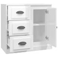 vidaXL Komoda lesklá biela 70x35,5x67,5 cm spracované drevo