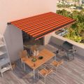 vidaXL Ručne zaťahovacia markíza 500x350 cm oranžová a hnedá