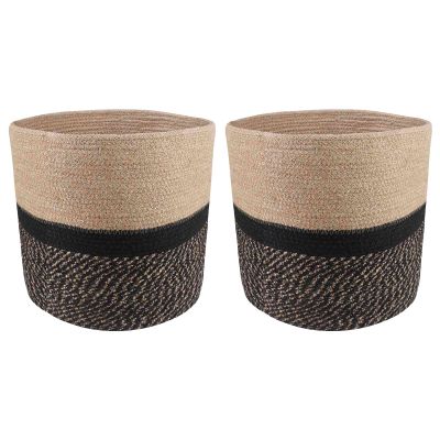 vidaXL Súprava kvetináčov 2 pcs Prírodná a čierna Ø 28 x 28 cm