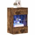 vidaXL Nástenné skrinky s LED osvetlením pre TV 2 ks dymový dub 40x30x60,5cm