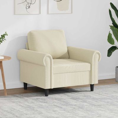 vidaXL Kreslo krémové 60 cm umelá koža