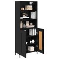 vidaXL Highboard Čierny dub 69,5 x 34 x 180 cm Kompozitné drevo