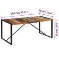 vidaXL Jedálenský stôl 180x90x75 cm, recyklovaný masív