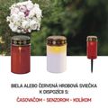 LED náhrobná sviečka červená, 2x C, vonkajšia aj vnútorná, teplá biela, časovač