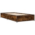vidaXL Posteľný rám dymový dub 75x190 cm kompozitné drevo a kov