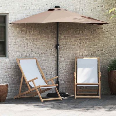 vidaXL Záhradný slnečník 294 x 150 x 223 cm Polyester a oceľ Sivohnedá