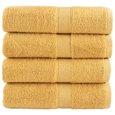 vidaXL Prémiové uteráky pre hostí SOLUND 4 ks zlaté 30x50 cm 600 g/m²