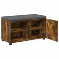 vidaXL Predsieňová lavica s vankúšom Údený Dub 80 x 38 x 46 cm