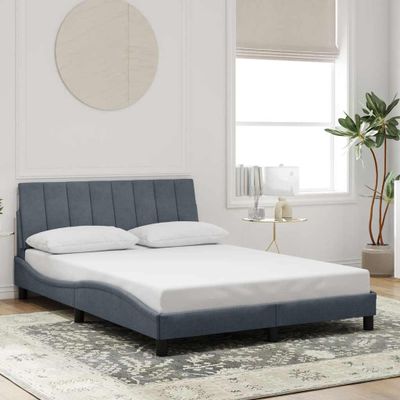 vidaXL Rám postele bez matraca Hanko tmavosivá 140x200 cm zamat