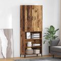 vidaXL Highboard Staré drevo 69,5 x 34 x 180 cm Kompozitné drevo