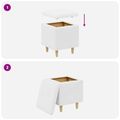 vidaXL Ottoman s Úložným Priestorom Biely 40 x 40 x 45 cm Umelá koža