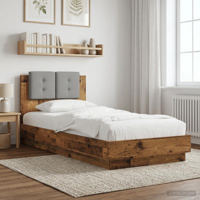vidaXL Rám postele s čelom Staré drevo 80 x 200 cm Kompozitné drevo