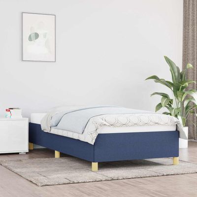 vidaXL Rám postele bez matraca Modrá 90x200 cm Látka