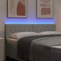 vidaXL LED hlavová doska s LED pásikmi Svetlosivá 160 cm Zamat