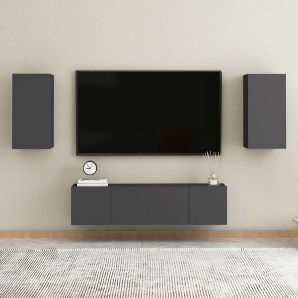 vidaXL TV skrinky 2 ks, sivé 30,5x30x60 cm, kompozitné drevo