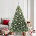 vidaXL Umelý vianočný stromček s 300 LED-i Zelená 180 cm PE a PVC