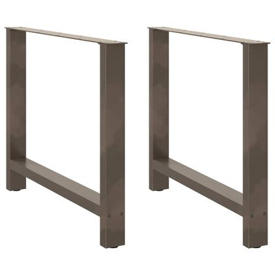 vidaXL Nohy k jedálenskému stolu, prírodná oceľ, 2 ks, 90 x (72-73) cm, oceľ