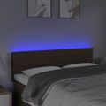 vidaXL Čelo postele s LED tmavohendé 144x5x78/88 cm látka