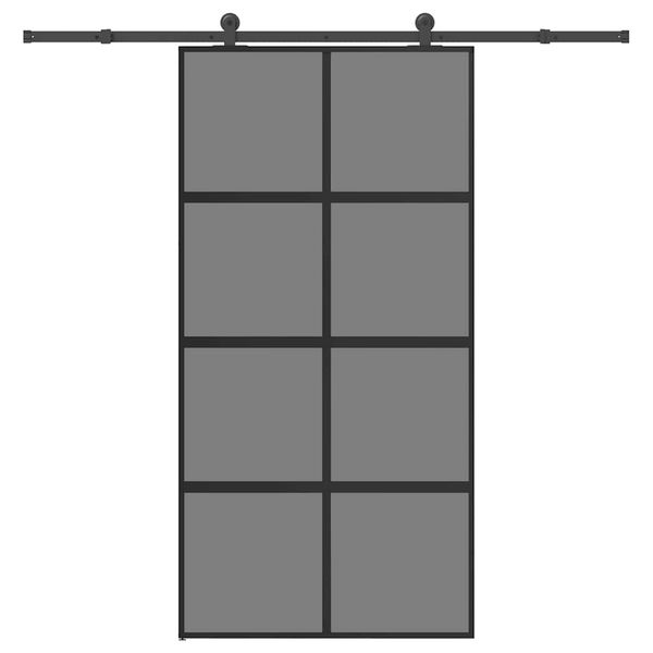 vidaXL Posuvné dvere so sadou kovania 102,5x205 cm tvrdené sklo a hliník