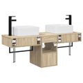 vidaXL Set kabinetov do kúpeľne 3 ks Dub sonoma 53 x 35 x 39 cm