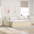 vidaXL Postel s úložným prostorem a matrací Krémová 160 x 200 cm Zamat