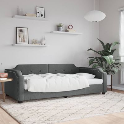 vidaXL Posteľný rám tmavosivý 100x200 cm látka