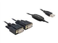 Adapter USB 2.0 Type-A > 2 x Serial DB9