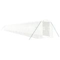 vidaXL Fóliovník s oceľovým rámom biely 44 m² 22x2x2 m